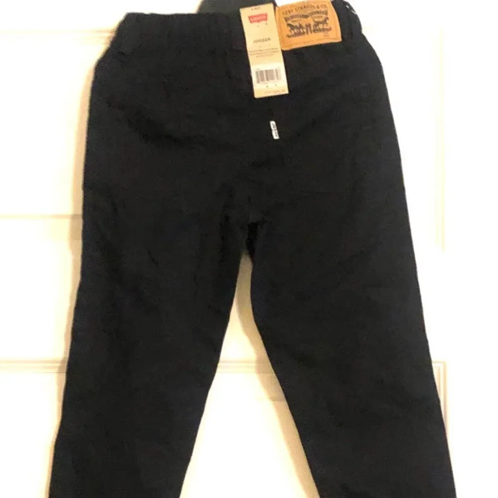 NWT LEVI'S Boys Twill Chino Jogger Pants 5 Pocket 100% Cotton Black 6